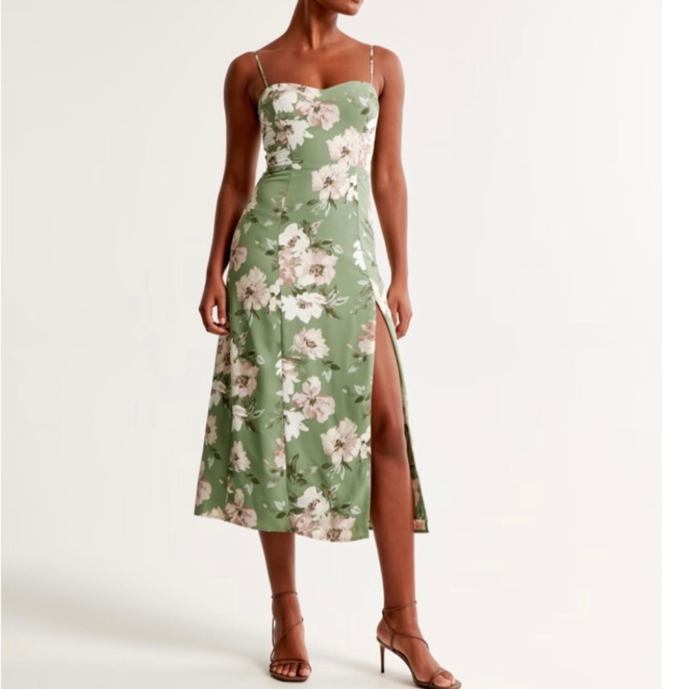 Floral Green Midi Dress